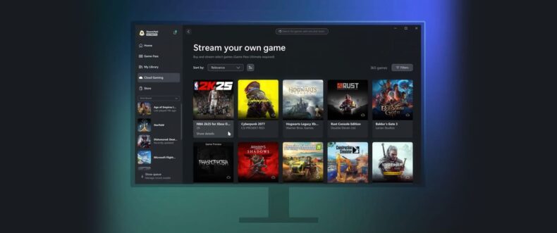 Imagem de: Xbox libera função para jogar seus próprios jogos no PC via nuvem