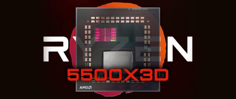 Imagem de: Ryzen 5 5500X3D aparece em benchmark com desempenho 6% melhor que o Ryzen 5500