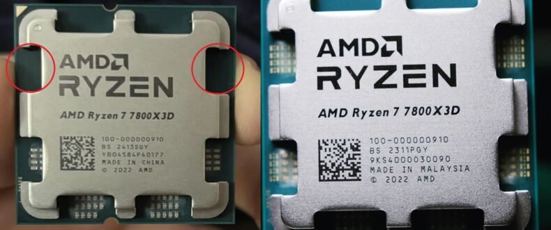 Imagem de: AMD faz mudanças no Ryzen 7 7800X3D e remove capacitores da parte superior do chip