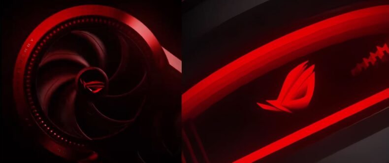 Imagem de: ASUS ROG Matrix RTX 5090 aparece em teaser com design único e iluminação Infinity Mirror