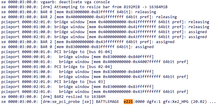 Boot log