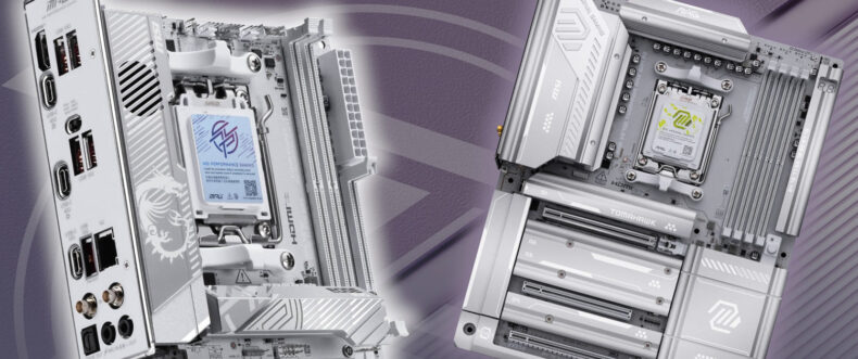 Imagem de: MSI amplia linha de placas-mãe AM5 brancas com modelos ITX MPG X870I EDGE TI EVO e MAG X870E Tomahawk MAX PZ