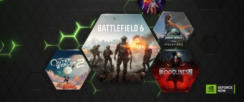 Imagem de: GeForce NOW recebe Battlefield 6, ARC Raiders, Bloodlines 2 e The Outer Worlds 2 em outubro