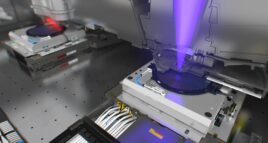 Dentro do estágio de wafer nxe3400 durante a exposição