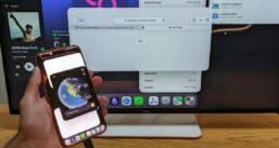iPhone 17 Pro Max rodando iPadOS e conectado a um monitor externo