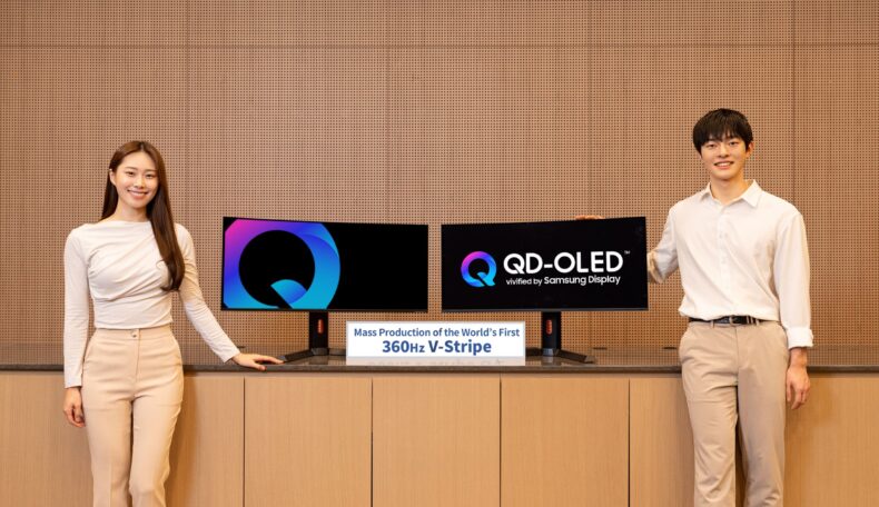 Foto 2: O primeiro painel OLED QD de 34 polegadas e 260Hz do mundo com listras em V