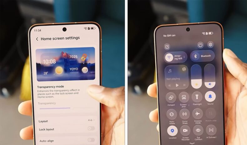 Liquid Glass ativado no Honor Power2