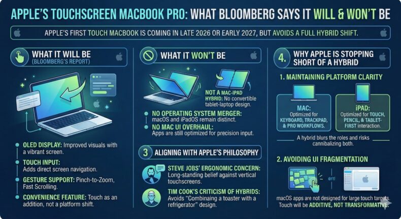 Funcionalidade da tela sensível ao toque OLED M6 do MacBook Pro