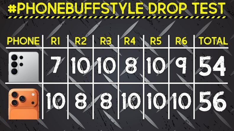 Resultados do teste de queda do Galaxy S26 Ultra vs. iPhone 17 Pro Max