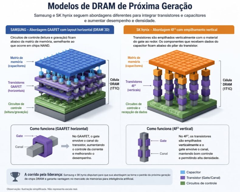 Conceito de novo modelo de DRAM