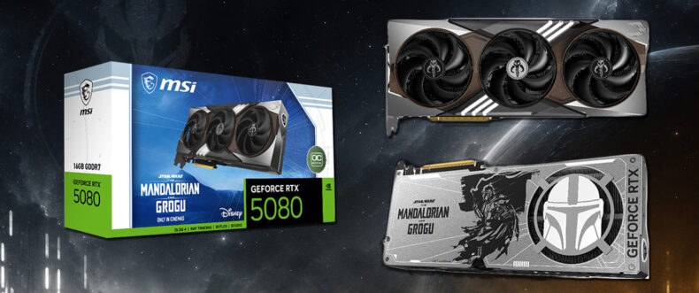 Imagem de: MSI lança RTX 5080 temática de The Mandalorian com placas traseiras trocáveis