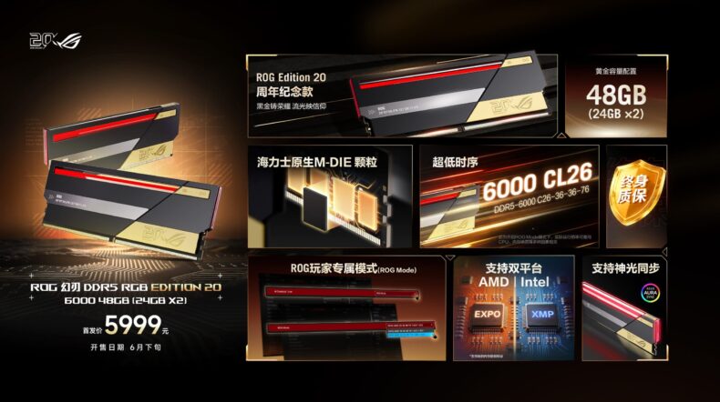 Módulo de memória DDR5 ASUS ROG