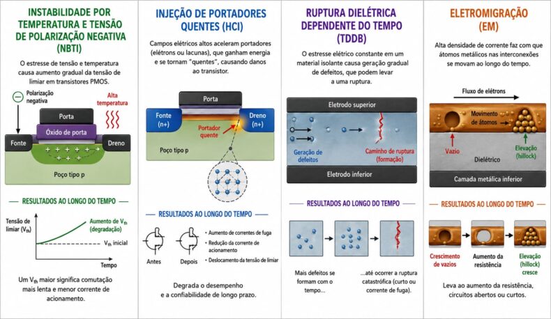4 Tipos de envelhecimento do silício