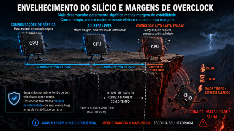 Envelhecimento do silício e margens de overclocking