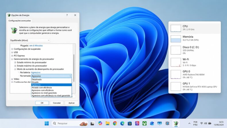 Opções de Energia do Windows 11