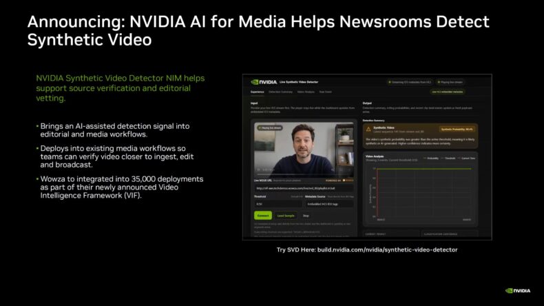 A IA da NVIDIA para Mídia ajuda redações de jornalismo a detectar vídeos sintéticos