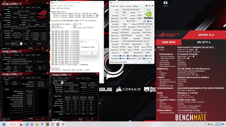 GPU NVIDIA GeForce RTX 5090D a 4 GHz – Team OGS - GALAX HOF OC LAB
