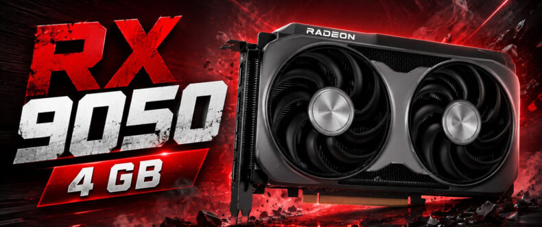 Imagem de: AMD confirma especificações da Radeon RX 9050 de 4 GB com barramento de apenas 64 bits