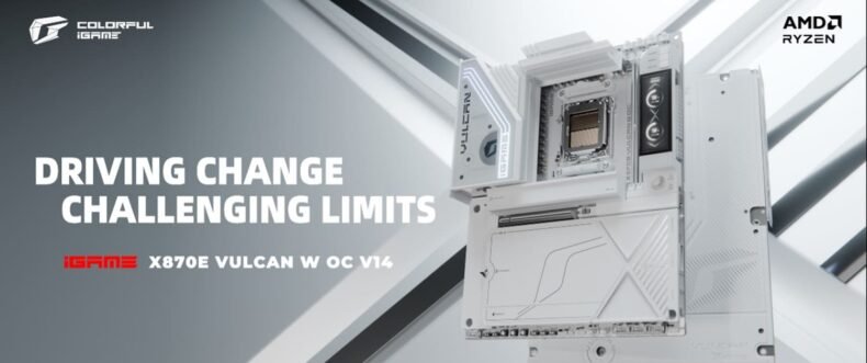 Imagem de: Colorful lança iGame X870E VULCAN W OC com DDR5 de até 10.600 MT/s