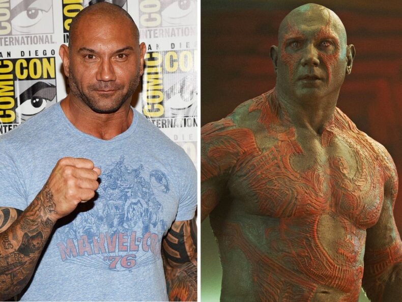 Dave Bautista interpretando Drax