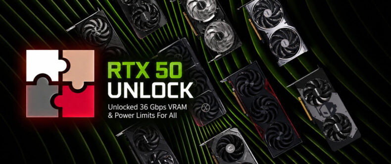 Imagem de: HYDRA libera overclock de VRAM e limite de energia nas GPUs NVIDIA RTX 50