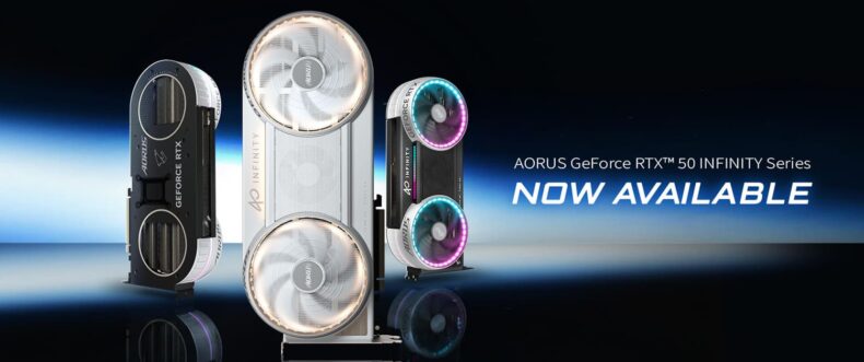 Imagem de: GIGABYTE lança placas AORUS RTX 5080, RTX 5070 Ti e RTX 5070 INFINITY
