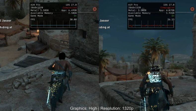 A20 Pro vs A19 Pro no Assassin's Creed Mirage - Imagem 2