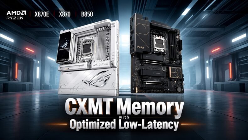 Imagem de: ASUS lança BIOS para reduzir latência de memórias DDR5 CXMT em placas AM5