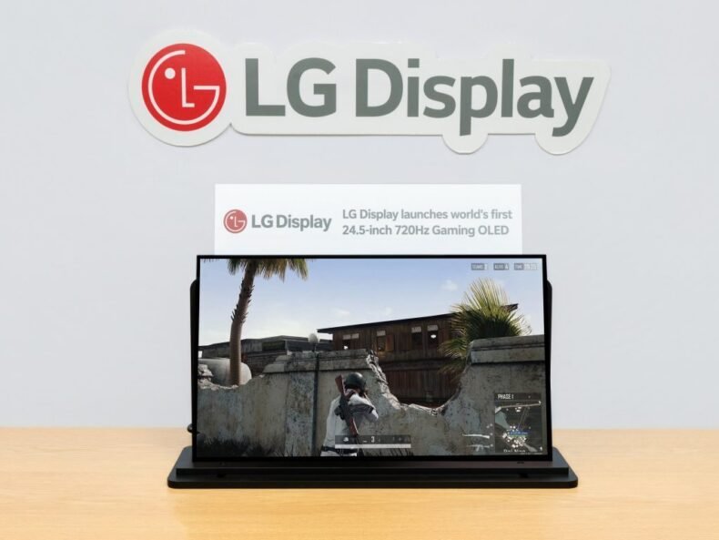 Imagem de: LG lança painel OLED de 24,5 polegadas com 720 Hz e resposta de 0,02ms