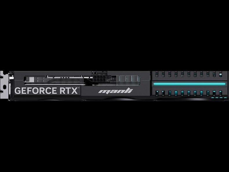 Vista lateral de uma placa de vídeo NVIDIA GeForce RTX