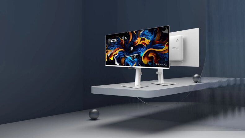 Imagem de: MSI apresenta monitor ultrawide de 34 polegadas com QD-OLED de 5ª geração e foco em Mac