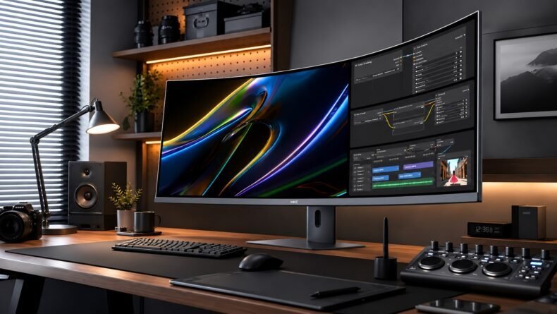 Imagem de: HKC lança primeiro monitor de 43,8 polegadas do mundo com proporção 24:9 e 180 Hz
