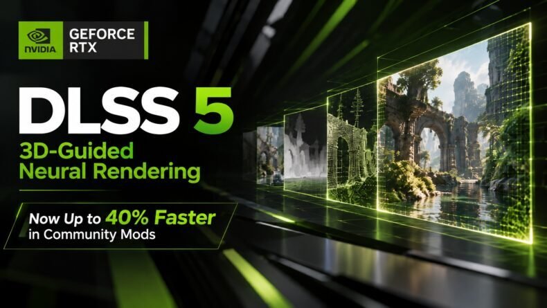 Imagem de: Novo modelo do DLSS 5 aumenta FPS em até 40% em jogos sem suporte oficial