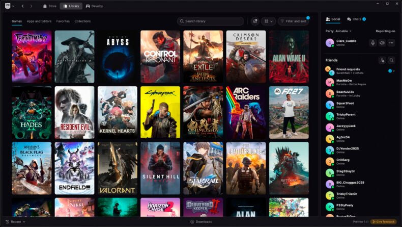 Imagem de: Epic Games lança Launcher "Vibe Coded" mais rápido e com suporte a Linux