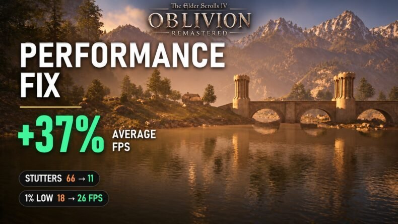 Imagem de: Mod de Oblivion Remastered aumenta FPS em mais de 40%