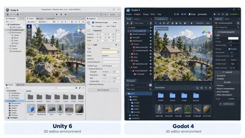 Unity e Godot como alternativas