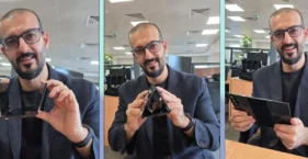 Protótipo do Galaxy Z TriFold com quatro câmeras